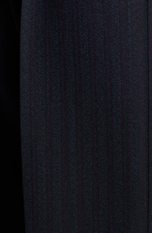 Shop Bottega Veneta Subtle Stripe Wool Herringbone Vest In Black/blue Melange