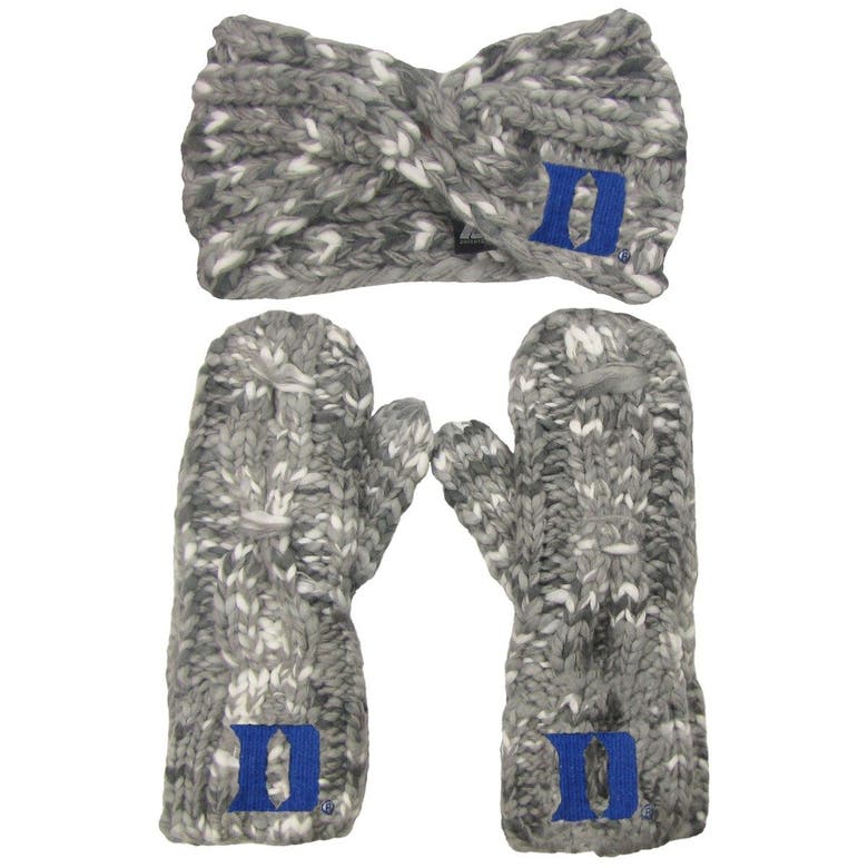 ZOOZATZ ZOOZATZ DUKE BLUE DEVILS LOGO MARLED HEADBAND AND MITTEN SET