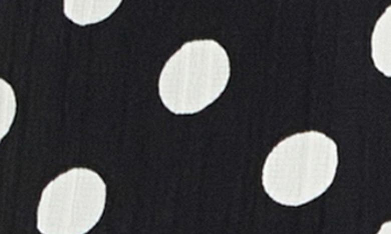 Shop English Factory Polka Dot Textured Shorts In Black/ Ivory