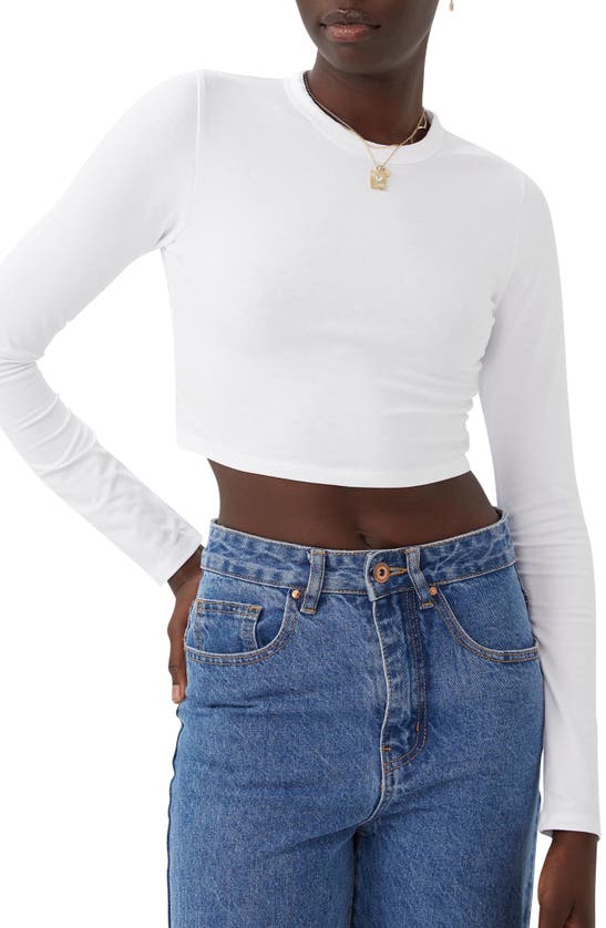 Cotton On Long Sleeve Crop T-shirt In White