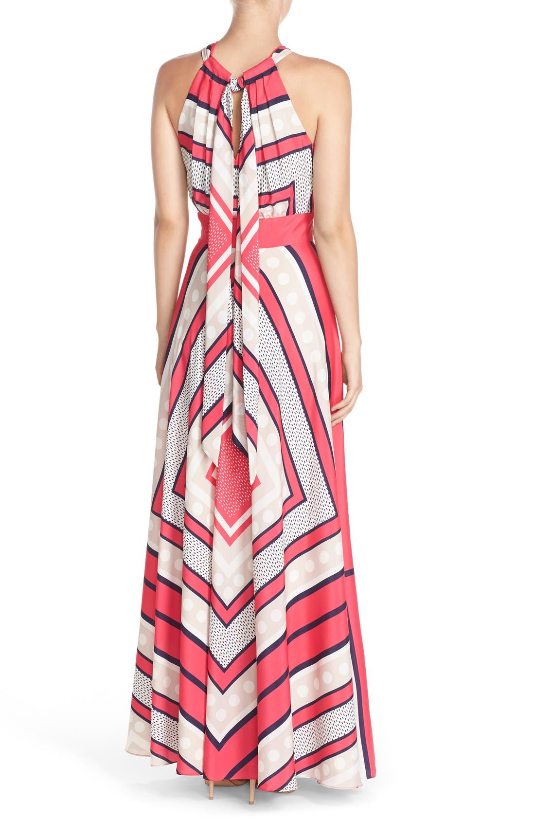 Eliza J Scarf Print CrÃªpe de Chine Fit & Flare Maxi Dress (Regular & Petite) | Nordstrom