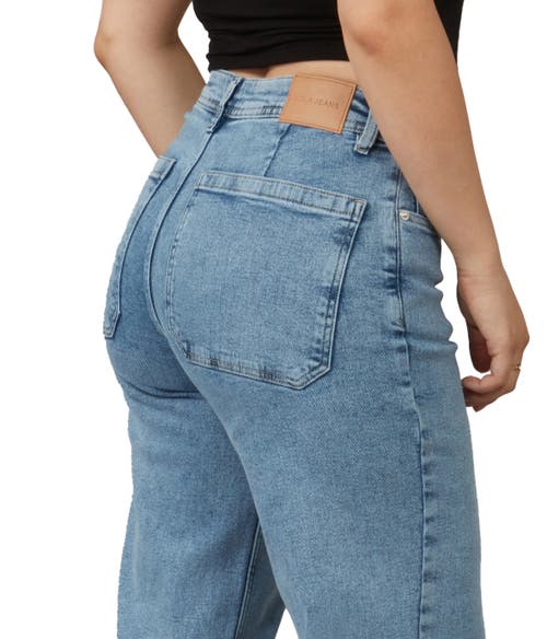 Shop Lola Jeans Colette High Rise Wide Leg Jeans In Vintage Ice Blue