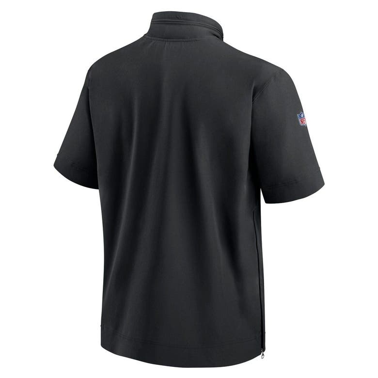 Shop Nike Black Baltimore Ravens Sideline Coach Short Sleeve Hoodie Quarter-zip Jacket