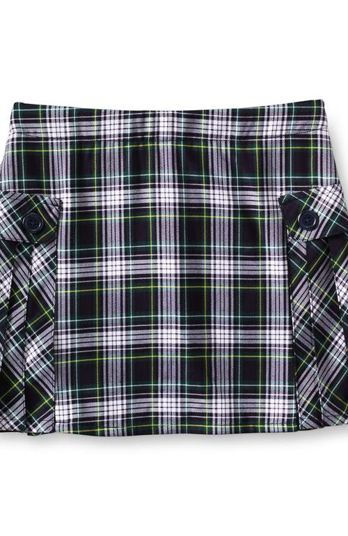 LANDS' END LANDS' END SCHOOL UNIFORM GIRLS SIDE PLEAT PLAID SKORT ABOVE KNEE