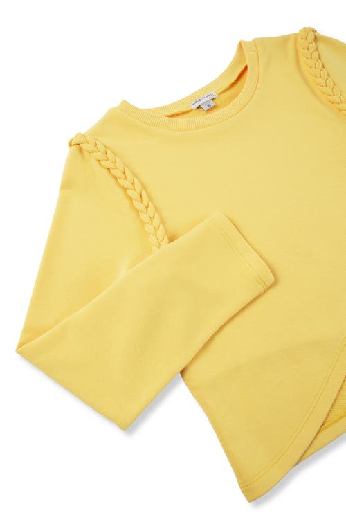 Shop Habitual Kids Kids' Braided Trim Knit Crossover Top In Yellow