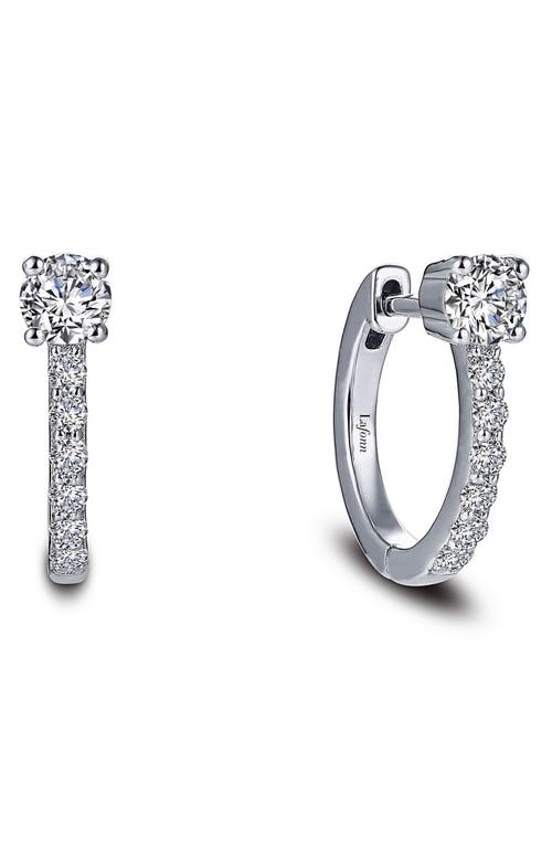 Lafonn Laffon Simulated Diamond Huggie Hoop Earrings in Silver/Clear at Nordstrom