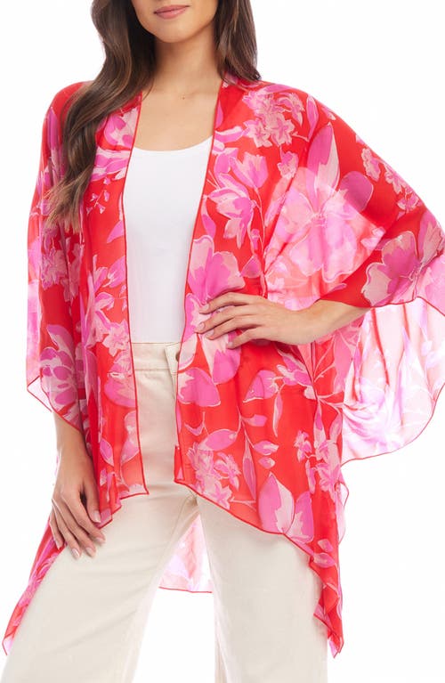 Karen Kane Floral Print Open Front Jacket In Floral Print