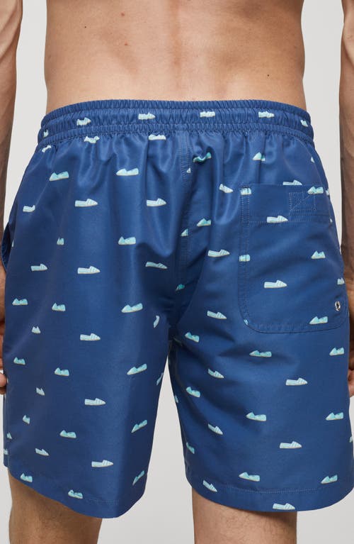 Shop Mango Espadrilles Swim Trunks In Dark Navy