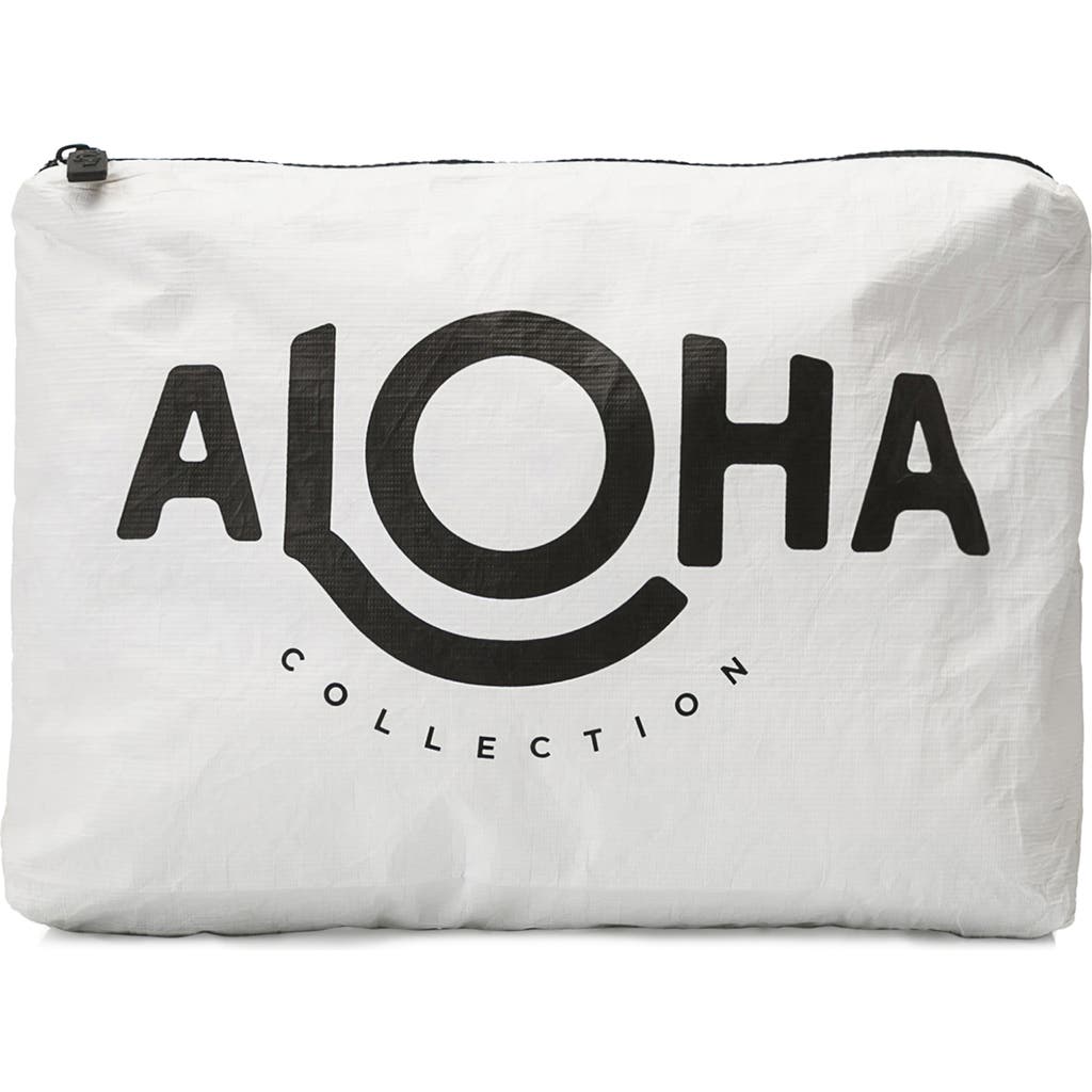 Aloha Collection Medium Water Resistant Tyvek® Zip Pouch In White