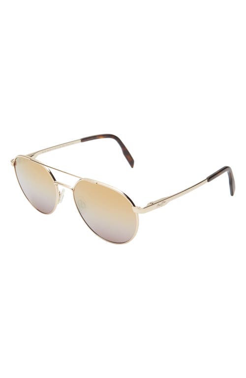 Maui Jim 55mm Core Aviator Polarized Sunglasses In Gold Gold Gold