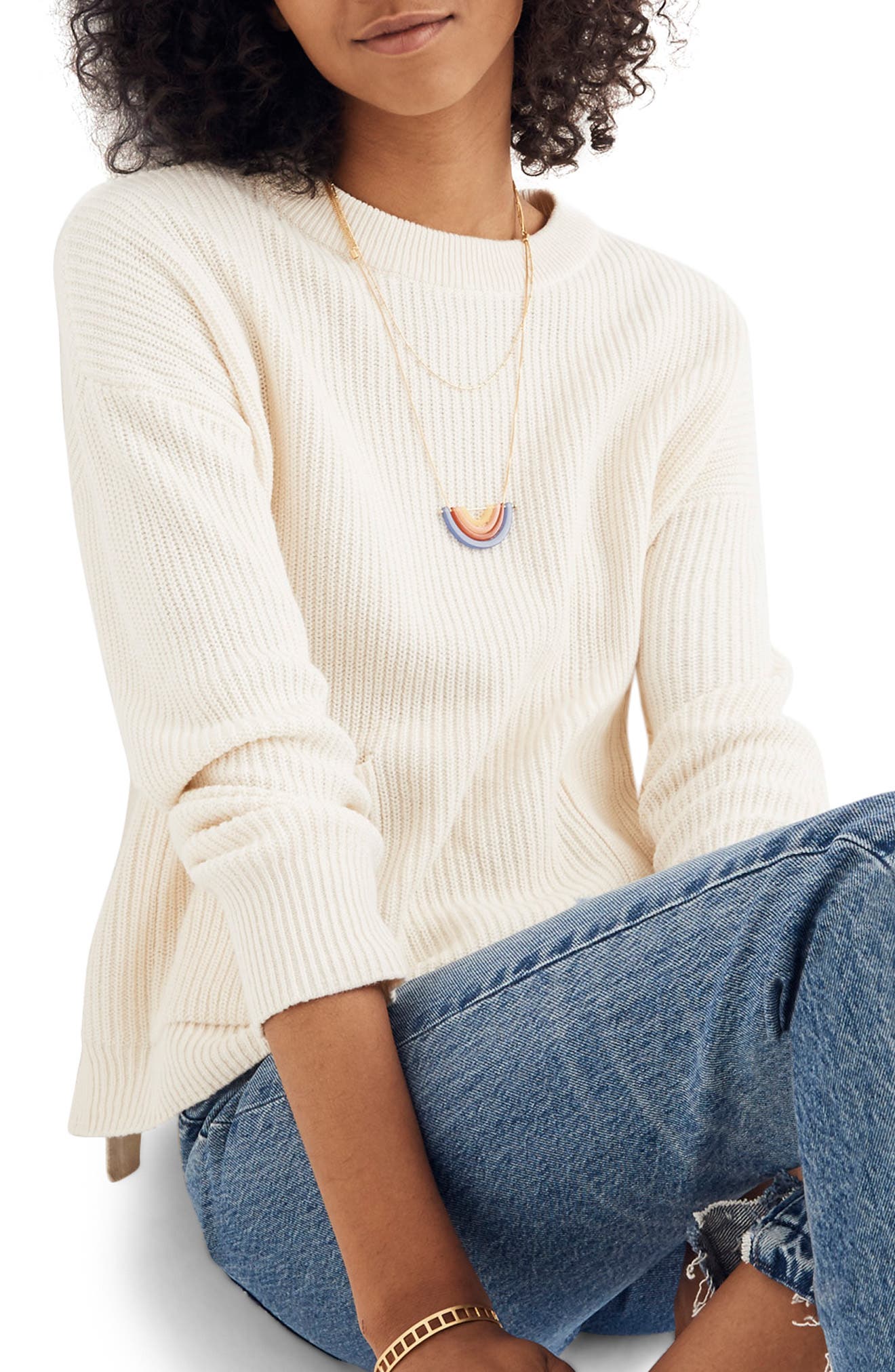 madewell patch pocket sweater jumpsuit