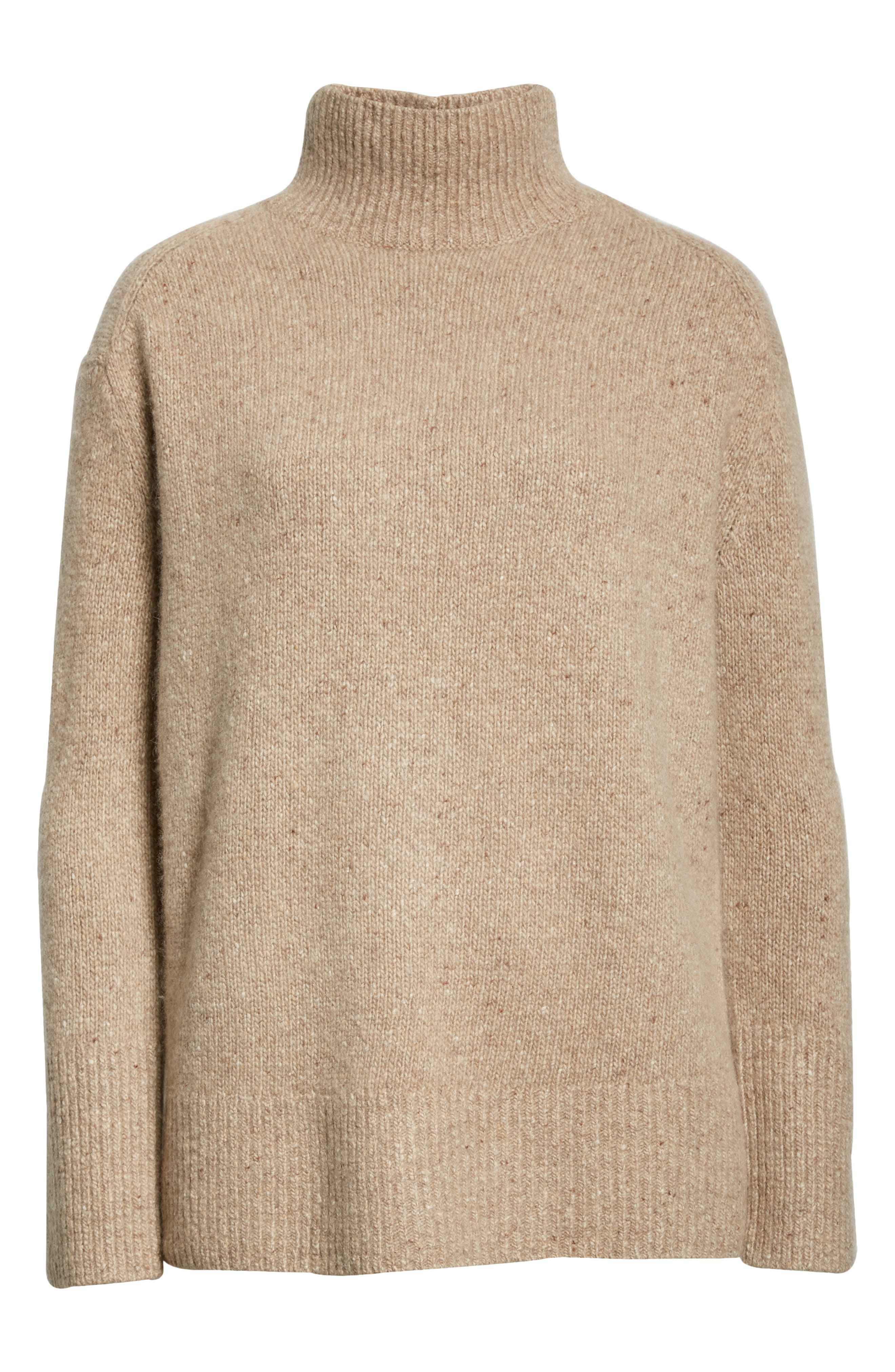 Vince Donegal Side Slit Cashmere Turtleneck Sweater