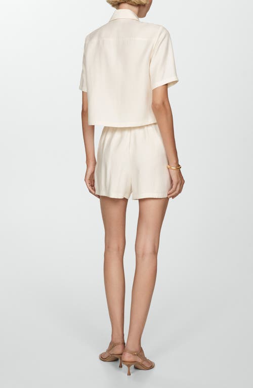 Mango Hammered Button Sailor Shorts In Off White