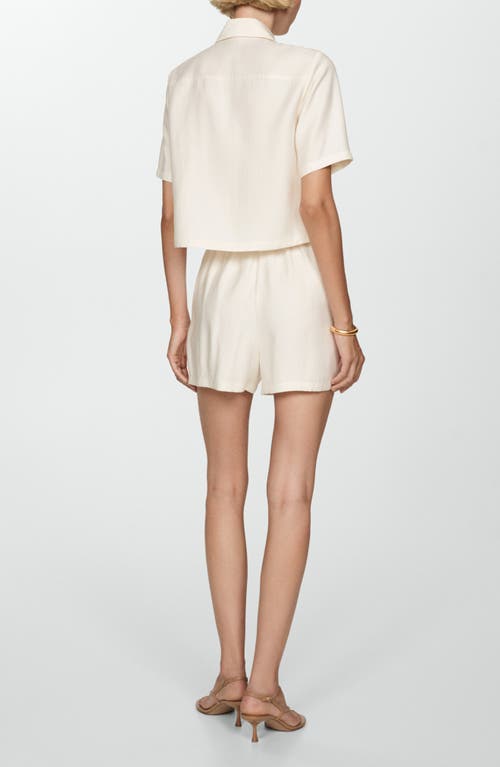 Shop Mango Hammered Button Sailor Shorts In Off White