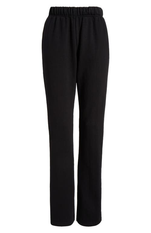 GOOD AMERICAN GOOD AMERICAN STRAIGHT LEG COTTON FLEECE SWEATPANTS 