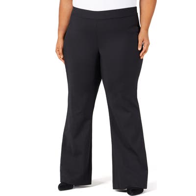Plus Size Pari Passu Sateen Flare Pants, Black