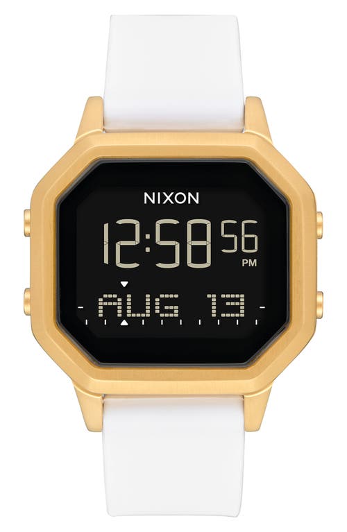 Shop Nixon Siren Digital Watch, 36mm In White/black/gold