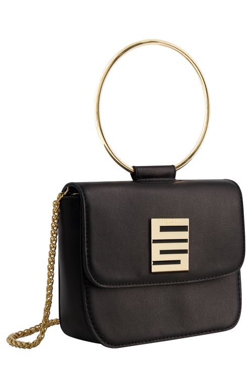 Shop Christian Siriano Ring Handle Mini Flap Crossbody Bag In Black