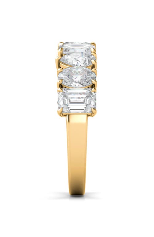 Shop Hautecarat Pear, Oval & Emerald Cut Lab Created Diamond Half Eternity Ring In Yellow Gold