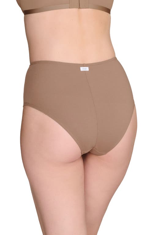 Cuup The Highwaist High Cut Cotton Briefs In Taupe