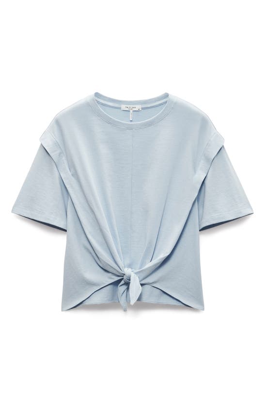 Shop Rag & Bone Mica Tie Front T-shirt In Light Blue