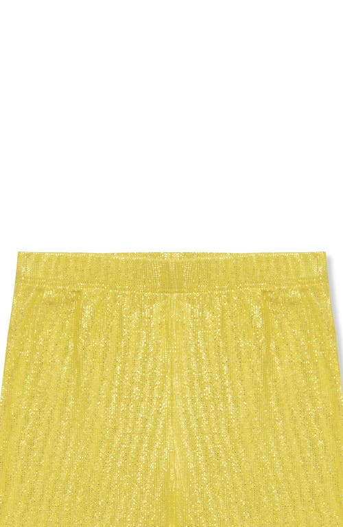 Shop Peek Aren't You Curious Kids' Lara Glitter Stretch Cotton Leggings In Yellow