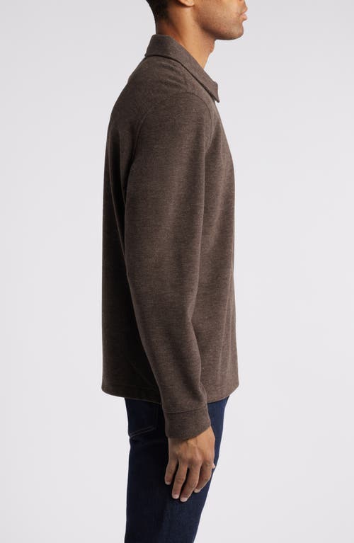 Shop Johnston & Murphy Brushed Knit Pullover In Brown