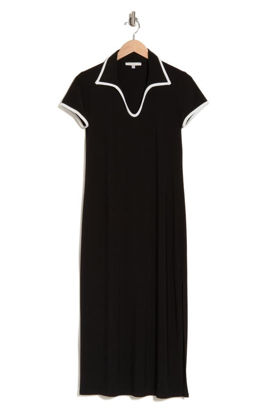 Shop Tash And Sophie Ity Column Polo Dress In Black