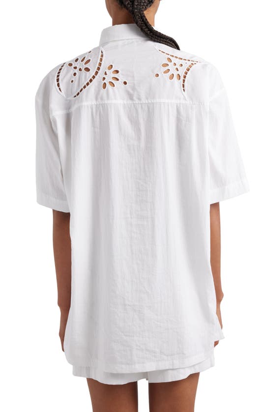 Shop Isabel Marant Bilya Eyelet Button-up Shirt In White