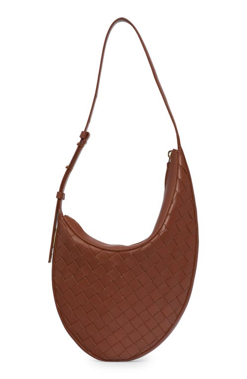 Bottega Veneta Small Intrecciato Leather Hobo Bag in 2633 Wood-M Brass at Nordstrom