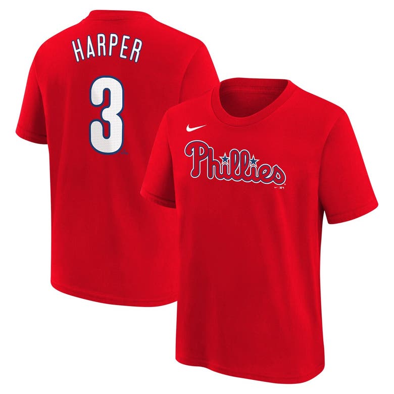 Nike Kids' Youth  Bryce Harper Red Philadelphia Phillies Home Player Name & Number T-shirt