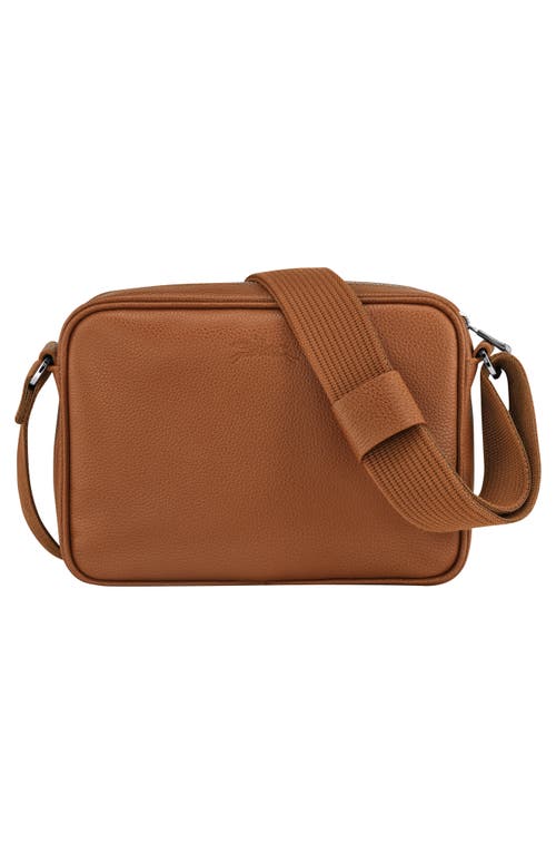 Shop Longchamp Le Foulonné Leather Camera Bag In Caramel