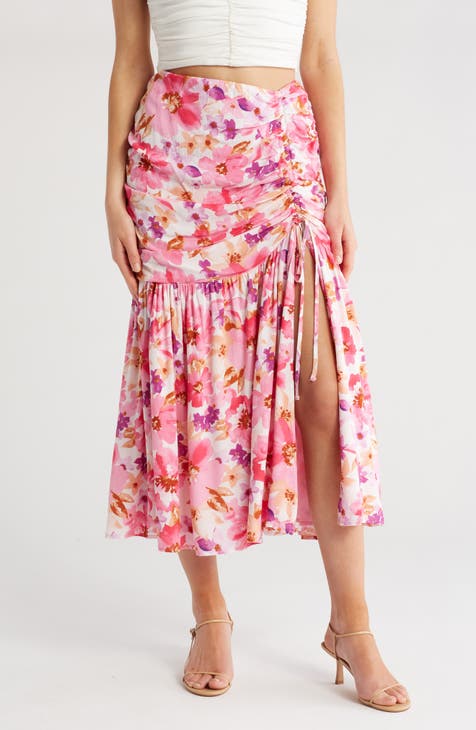 Flourishing Favorite Floral Ruched Maxi Skirt