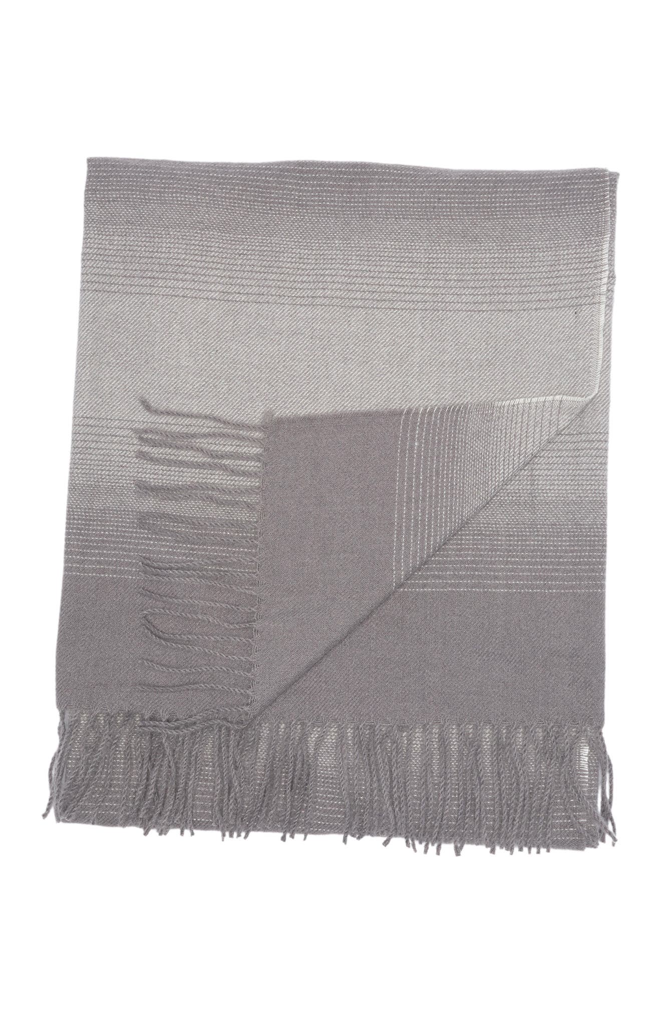 Nordstrom Ombré Stripe Throw Blanket In Grey Frost Multi