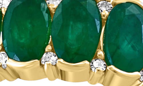 Effy 14k Yellow Gold Emerald & Diamond Ring In Green