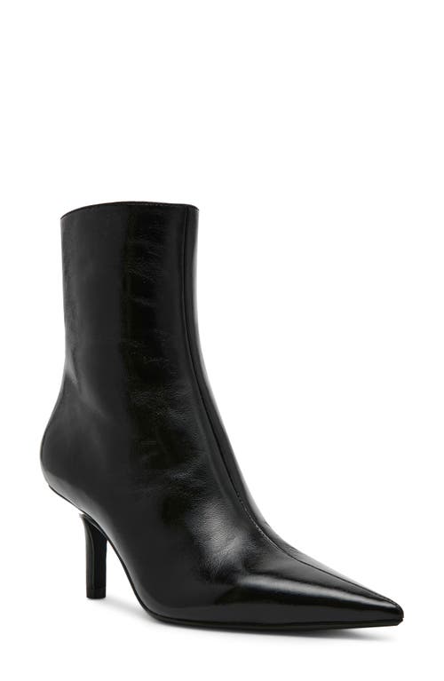 Shop Steve Madden Alston Pointed Toe Bootie In Black Leather