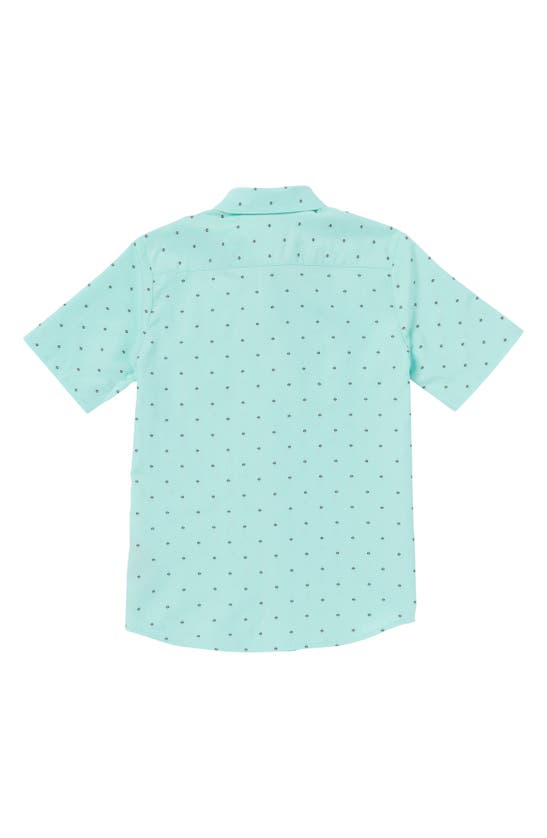 VOLCOM VOLCOM KIDS' GEO PRINT SHORT SLEEVE BUTTON-UP SHIRT
