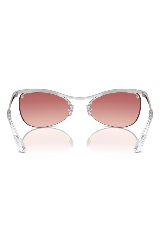 Shop Swarovski 63mm Gradient Irregular Sunglasses In Silver