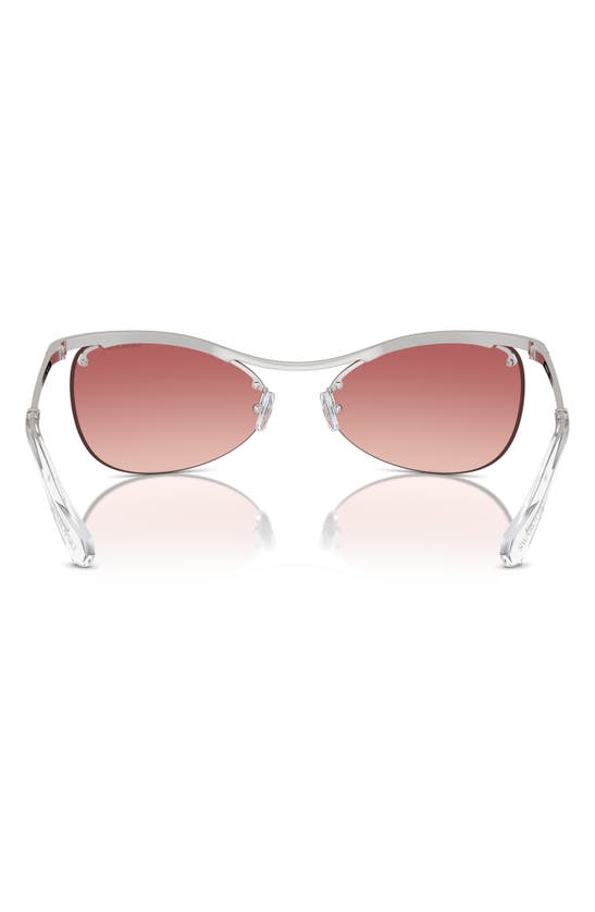 Swarovski 63mm Gradient Irregular Sunglasses In Silver