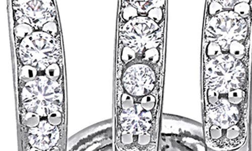 Delmar Lab-created White Sapphire Huggie Hoop Earrings In White