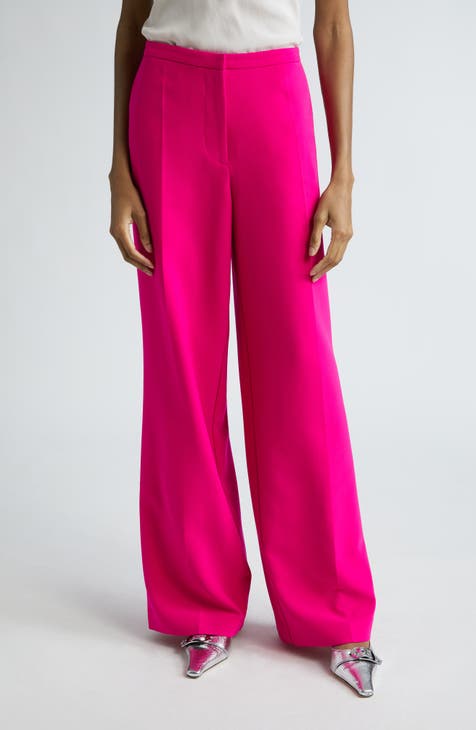 ASOS LUXE wide leg satin pants in red - part of a set