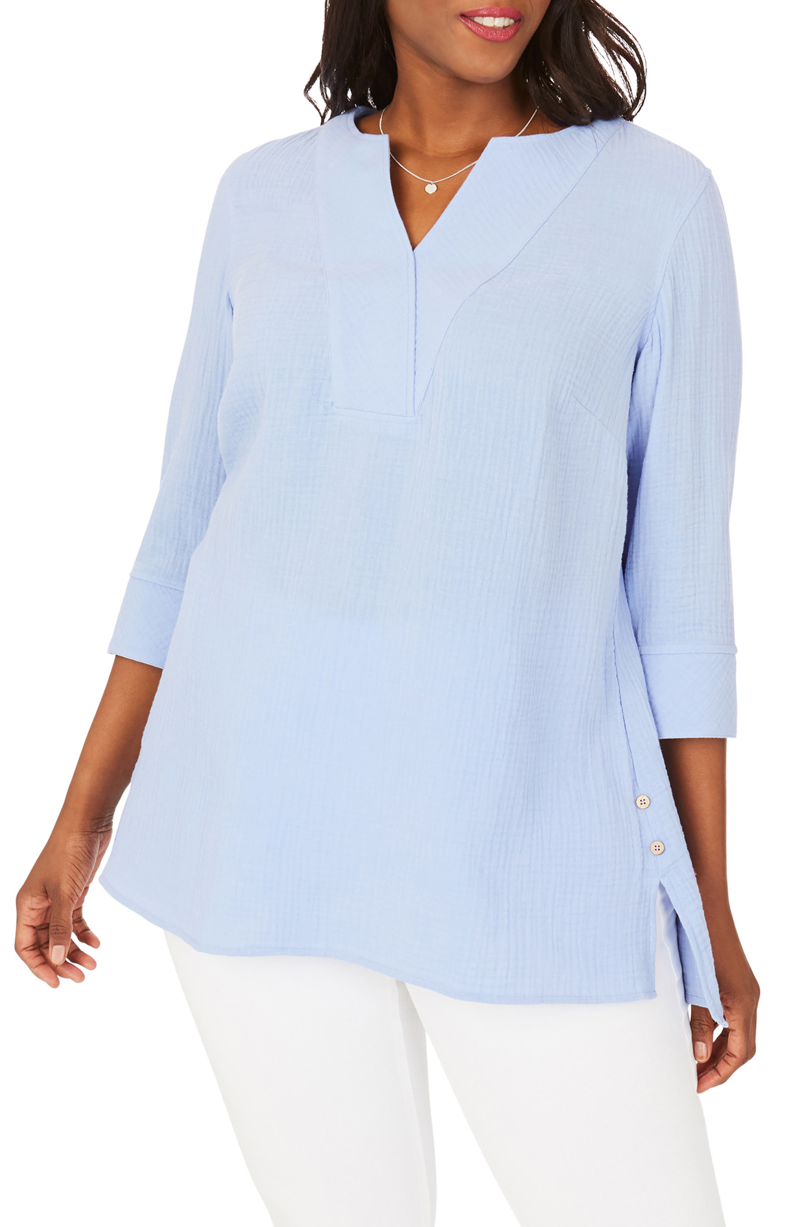 gauze tunic plus size