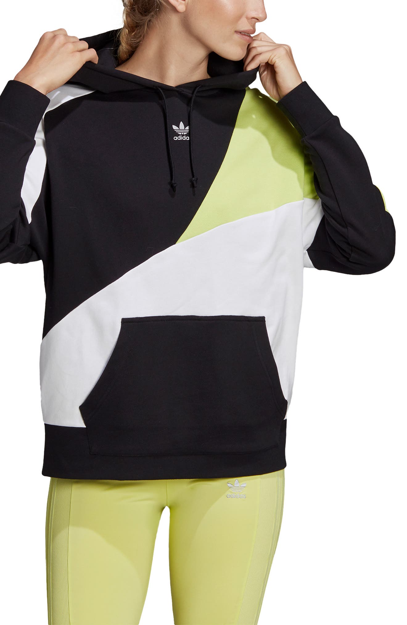 adidas color block hoodie