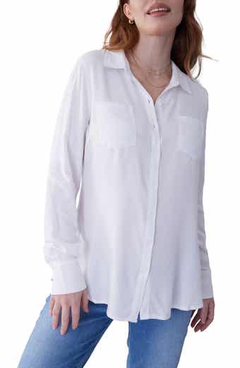 HATCH The Perfect Vee - Maternity Shirt with Wide V-Neck & Flattering Shape  - Made with Soft Drapey Jersey Fabric - Essential Maternity Top to Wear  Anywhere White at  Women's Clothing store