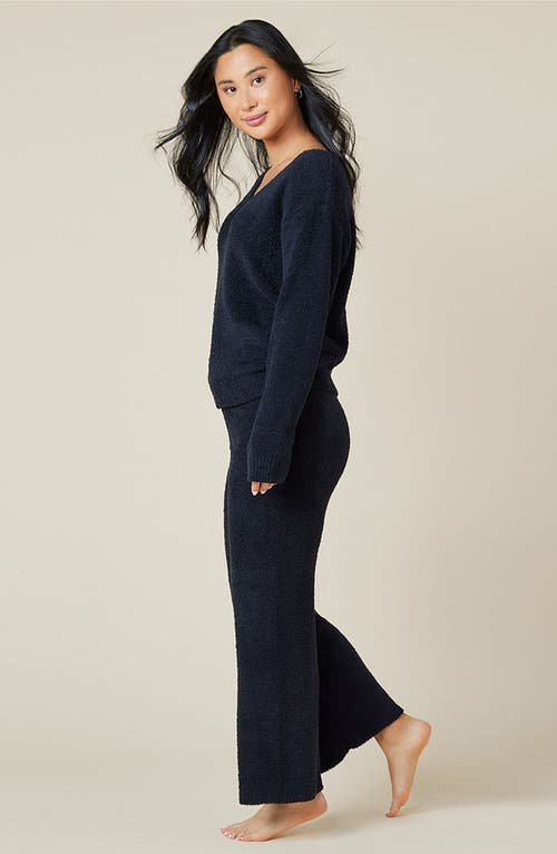 Shop Softies Solid Marshmallow V-neck Lounge Set In Black