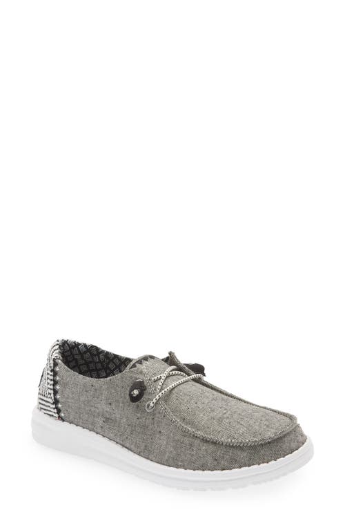 Hey Dude Wendy Chambray Boat Shoe in Onyx