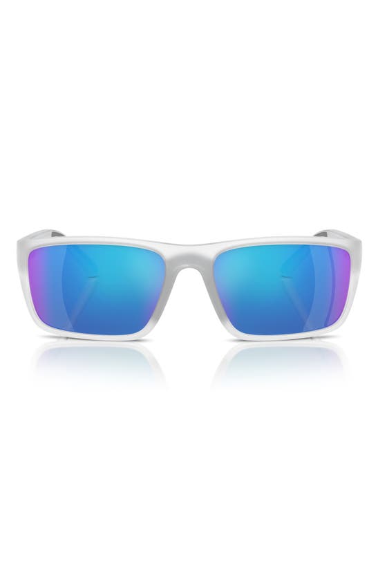 Scuderia Ferrari 59mm Mirrored Rectangular Sunglasses In Grey