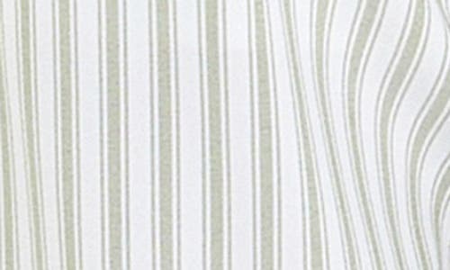 English Factory Stripe Belted High Waist Pants In Off White/green