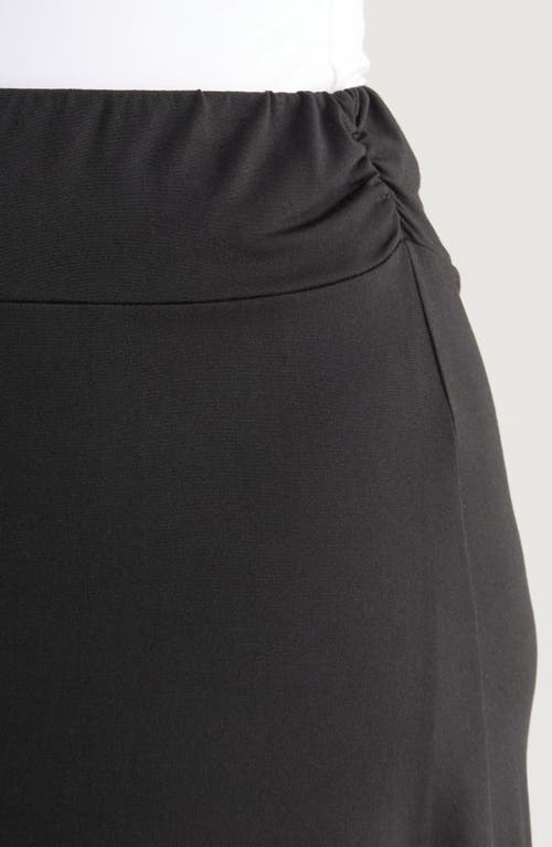 Shop 24seven Comfort Apparel Handkerchief Hem Jersey Midi Skirt In Black