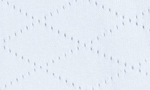 Feltman Brothers Pointelle Crop Cotton Cardigan In Blue